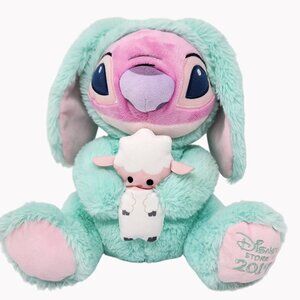 Disney Store 2019 Lilo Stitch Angel Pink Easter Bunny 12" Plush Toy